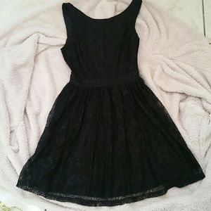 Black midi lace dress size S